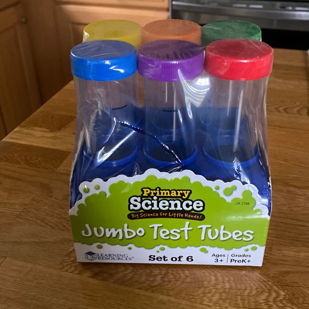 Primary Science Jumbo Test Tubes Set of 6 - Multicolor